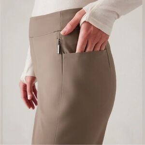 ATHLETA | Stellar Tight Legging Zip Ankle Skinny Pants Taupe Size 2.